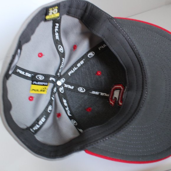 Richardson Pulse Flexfit Men's Gray/Red Embroidered S Baseball Hat ~L/XL~ - Picture 6 of 9